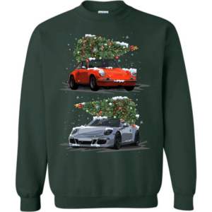 Carrying Christmas Trees Car Lover Christmas Hoodie Sweatshirt Sweatshirt Forest Green S