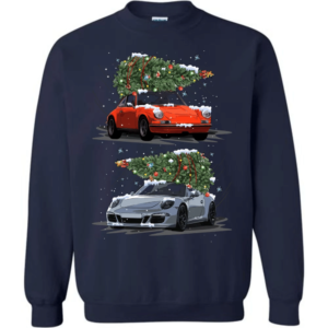 Carrying Christmas Trees Car Lover Christmas Hoodie Sweatshirt Sweatshirt Navy S