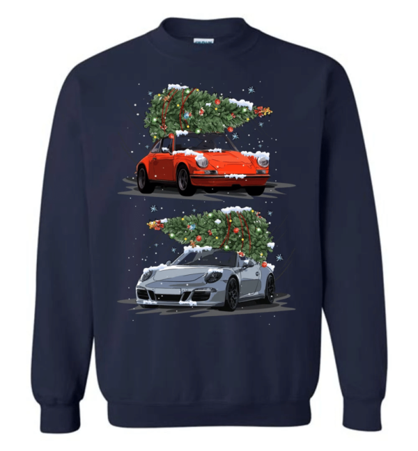 Carrying Christmas Trees Car Lover Christmas Hoodie Sweatshirt Sweatshirt Navy S