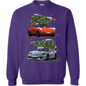 Carrying Christmas Trees Car Lover Christmas Hoodie Sweatshirt Sweatshirt Purple S