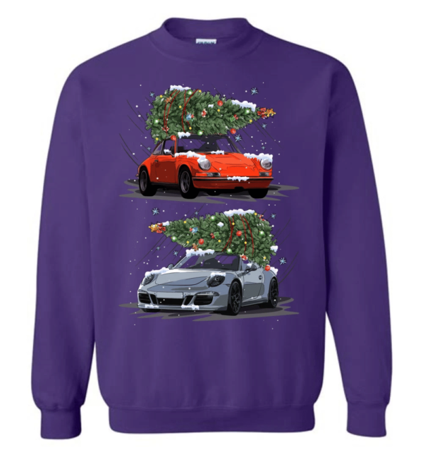 Carrying Christmas Trees Car Lover Christmas Hoodie Sweatshirt Sweatshirt Purple S