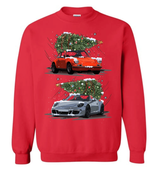 Carrying Christmas Trees Car Lover Christmas Hoodie Sweatshirt Sweatshirt Red S