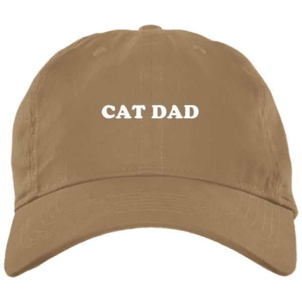 Cat Dad Embroidered Hat BX001 Brushed Twill Unstructured Dad Cap Khaki One Size