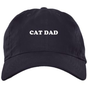 Cat Dad Embroidered Hat BX001 Brushed Twill Unstructured Dad Cap Navy One Size