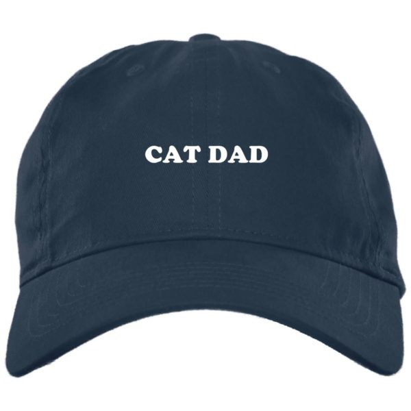 Cat Dad Embroidered Hat BX880 Twill Unstructured Dad Cap Navy One Size