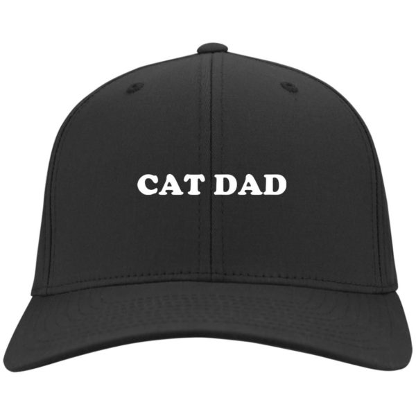 Cat Dad Embroidered Hat CP80 Twill Cap Black One Size