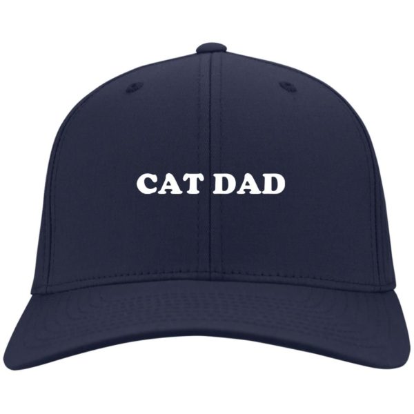 Cat Dad Embroidered Hat CP80 Twill Cap Navy One Size