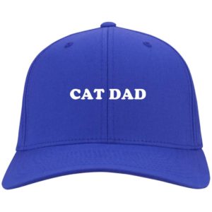 Cat Dad Embroidered Hat CP80 Twill Cap Royal One Size
