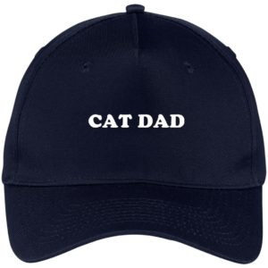 Cat Dad Embroidered Hat CP86 Five Panel Twill Cap Navy One Size
