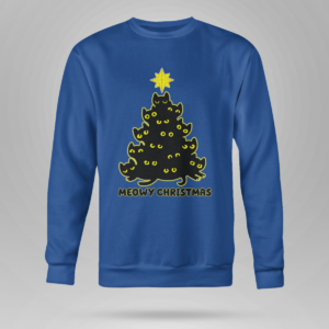 Cat Trees Meowy Christmas Shirt Crewneck Sweatshirt Royal Blue S