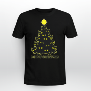 Cat Trees Meowy Christmas Shirt Unisex T-shirt Black S