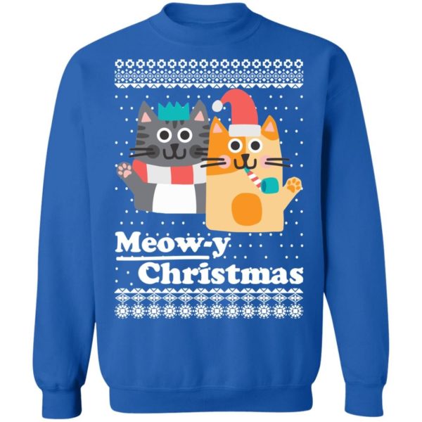 Cats Meowy Christmas Sweatshirt Couple Cats Sweatshirt Royal S