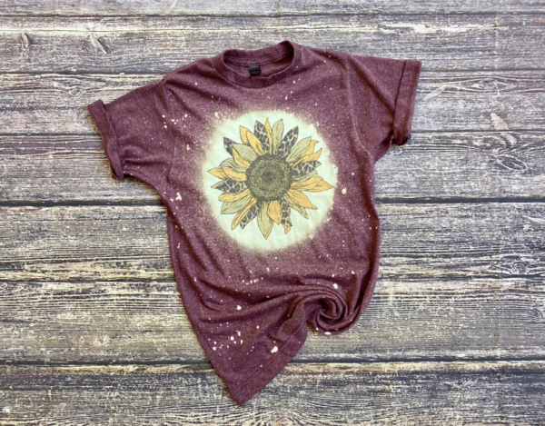 Cheetah Sunflower Bleached Shirt Bleached T-Shirt Brown XS
