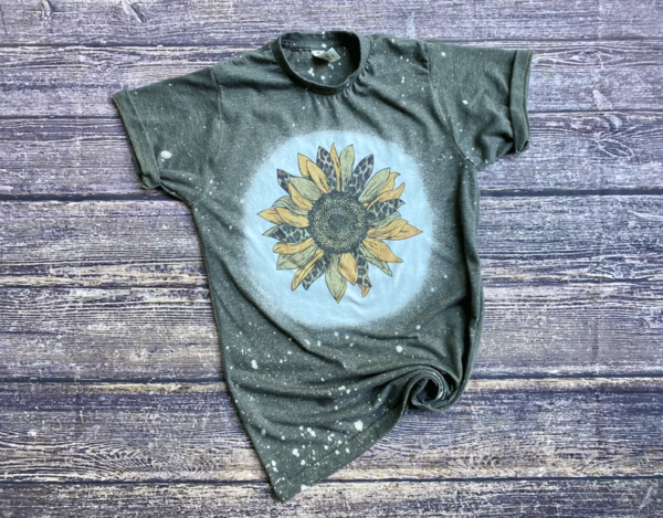Cheetah Sunflower Bleached Shirt Bleached T-Shirt Deep Forest XS