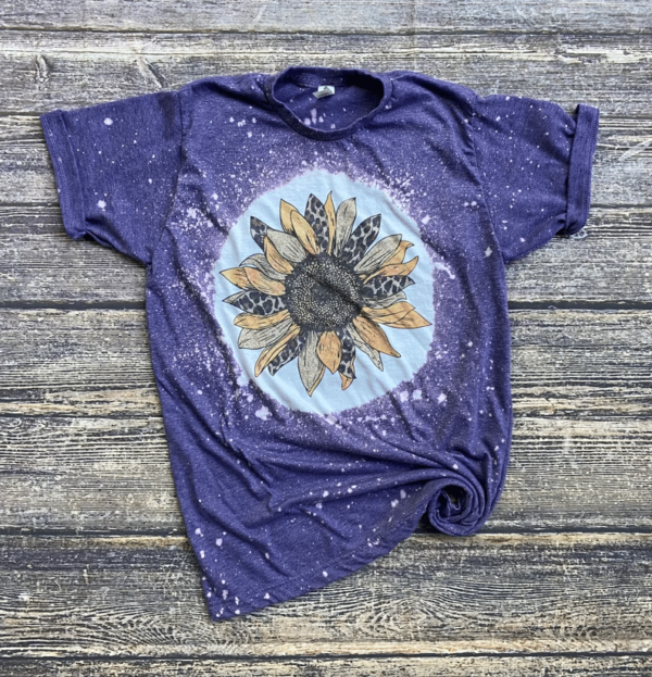 Cheetah Sunflower Bleached Shirt Bleached T-Shirt Purple XS