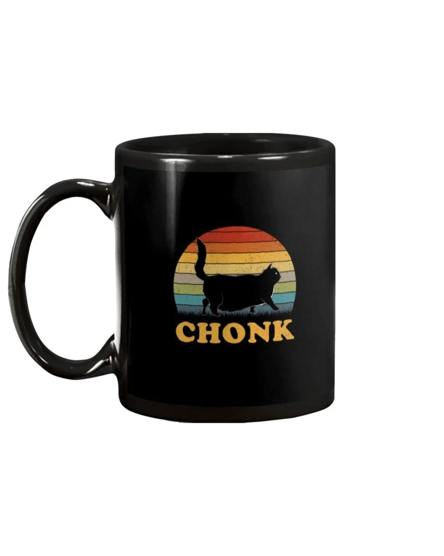 Chonk Cat Vintage Coffee Mug Color: Black, Size: Ceramic Mug 11oz
