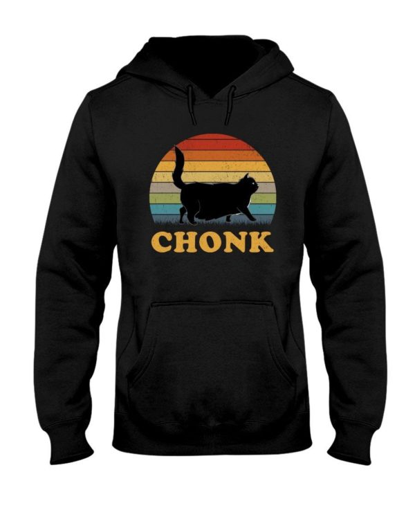 Chonk Cat Vintage Shirt Hooded Sweatshirt Black S