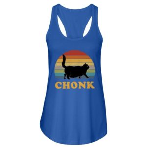 Chonk Cat Vintage Shirt Ladies Flowy Tank Royal Blue S