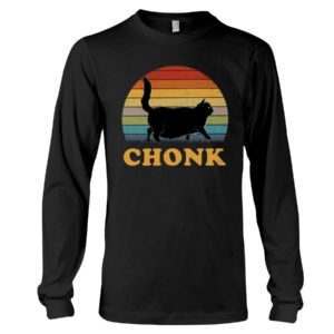 Chonk Cat Vintage Shirt Long Sleeve Tee Black S