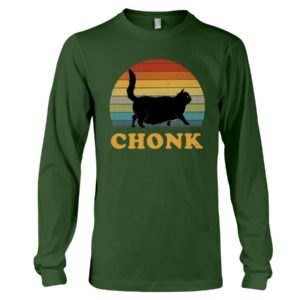 Chonk Cat Vintage Shirt Long Sleeve Tee Forest Green S