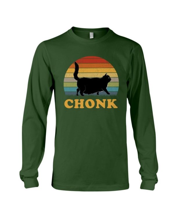 Chonk Cat Vintage Shirt Long Sleeve Tee Forest Green S