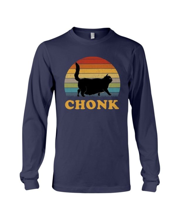 Chonk Cat Vintage Shirt Long Sleeve Tee Navy S