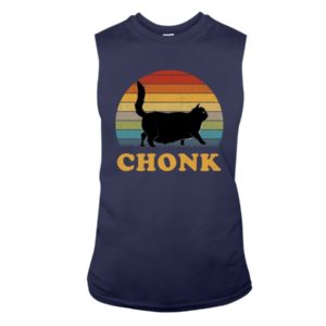 Chonk Cat Vintage Shirt Sleeveless Tee Navy S