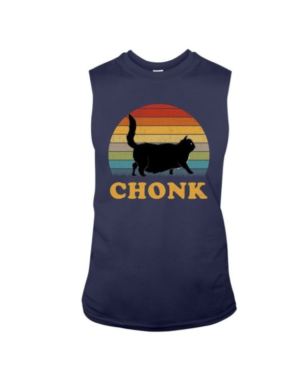 Chonk Cat Vintage Shirt Sleeveless Tee Navy S