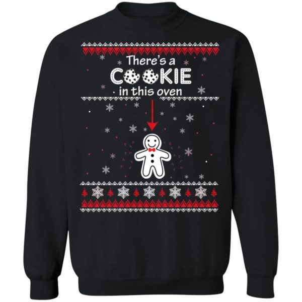 Christmas Couple There’s A Cookie In This Oven Shirt Christmas Sweatshirt Black S