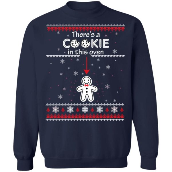 Christmas Couple There’s A Cookie In This Oven Shirt Christmas Sweatshirt Navy S