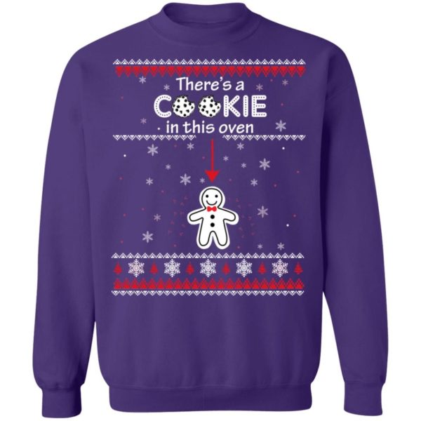 Christmas Couple There’s A Cookie In This Oven Shirt Christmas Sweatshirt Purple S