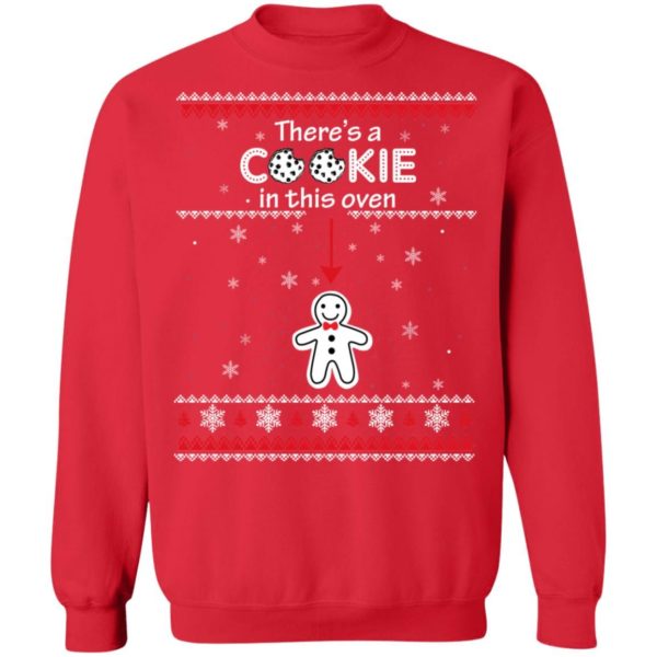 Christmas Couple There’s A Cookie In This Oven Shirt Christmas Sweatshirt Red S
