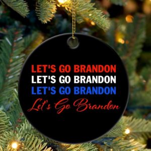 Christmas Gift Let’s Go Brandon Circle Ornament Circle Ornament Black 1-pack