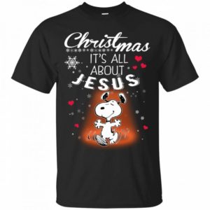 Christmas It’s All About Jesus Cute Snoopy Christmas T-Shirt Unisex T-Shirt Black S