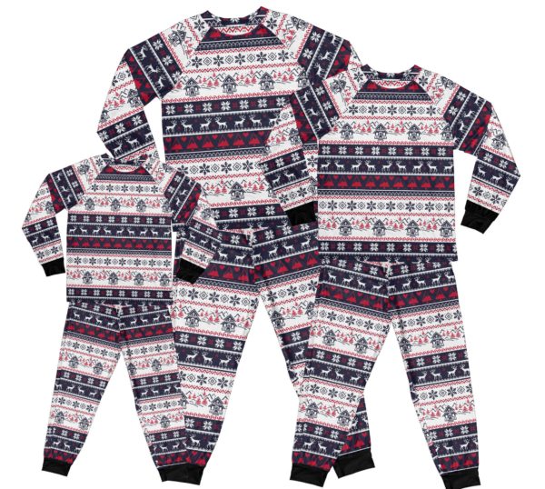 Christmas Pattern Family Pajamas Set Kid Pajamas Shirt White 2Y