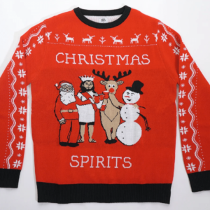 Christmas Spirits Ugly Sweater AOP Sweater Red S