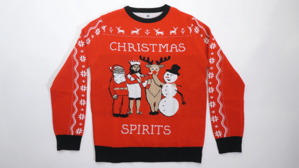 Christmas Spirits Ugly Sweater AOP Sweater Red S