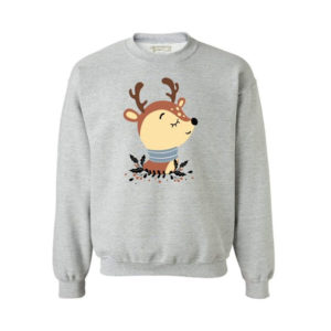 Christmas Sweater Reindeer Christmas Sweatshirt Gray S