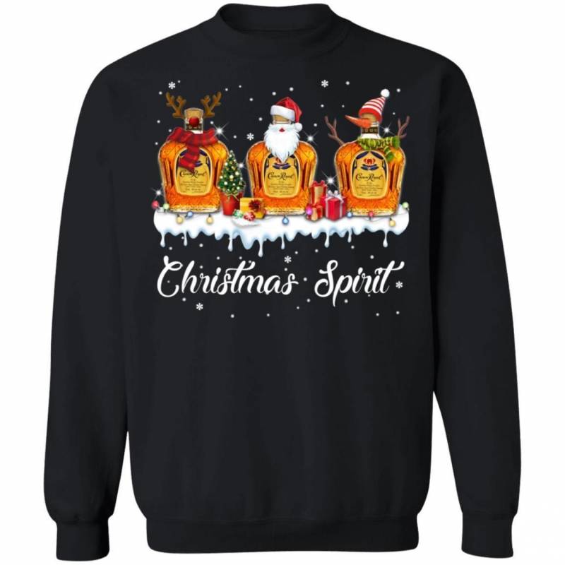 Christmas Sweatshirt Crown Royal Christmas Spirit Whisky Style: Sweatshirt, Color: Black
