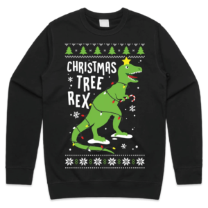 Christmas Tree Rex Christmas Sweatshirt Sweatshirt Black S