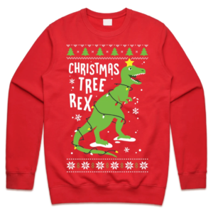 Christmas Tree Rex Christmas Sweatshirt Sweatshirt Red S