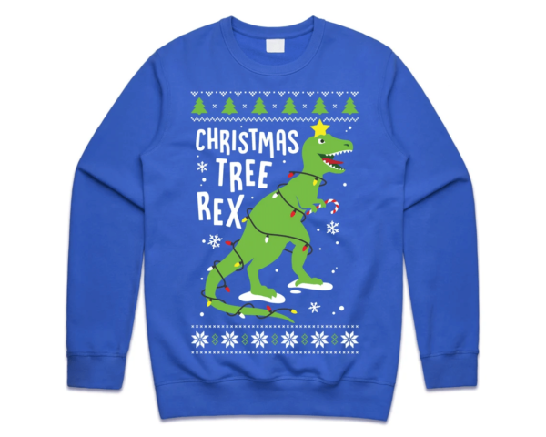 Christmas Tree Rex Christmas Sweatshirt Sweatshirt Royal S