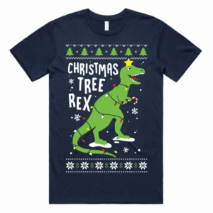 Christmas Tree Rex Christmas Sweatshirt Unisex T-Shirt Navy S