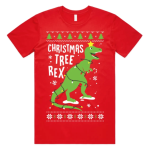 Christmas Tree Rex Christmas Sweatshirt Unisex T-Shirt Red S