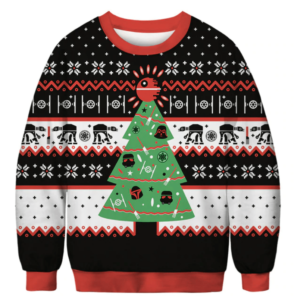 Christmas Tree Star Wars Christmas Sweater AOP Sweater Green S