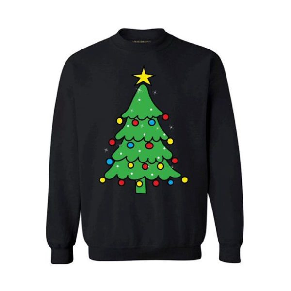Christmas Tree Sweatshirt Sweatshirt Black S