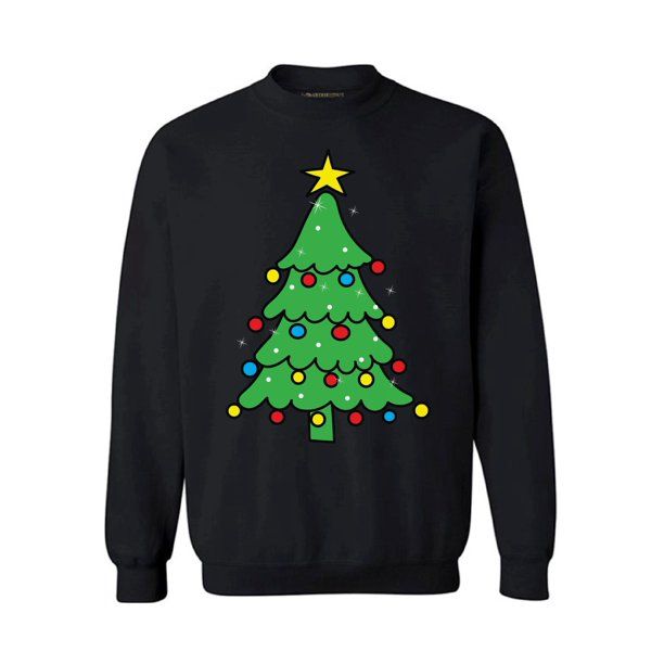 Christmas Tree Sweatshirt Style: Sweatshirt, Color: Black