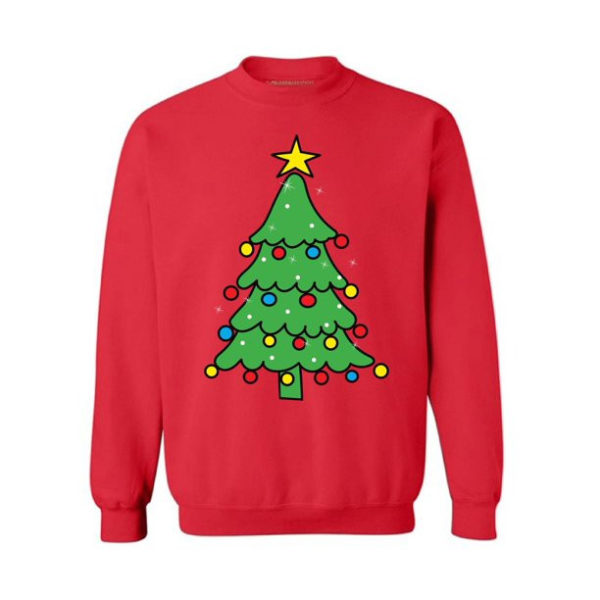 Christmas Tree Sweatshirt Sweatshirt Red S