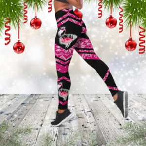 Christmas Ugly Flamingo All Over Print 3D Leggings AOP Legging Pink S