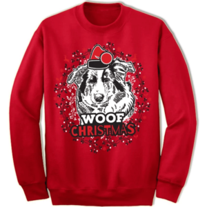 Collie Santa Ugly Woof Christmas Sweatshirt Sweatshirt Red S
